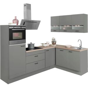 OPTIFIT Elga Winkelküche Komplettset - Grau & Holzoptik OPTIFIT Elga Winkelküche Komplettset - Grau & Holzoptik
