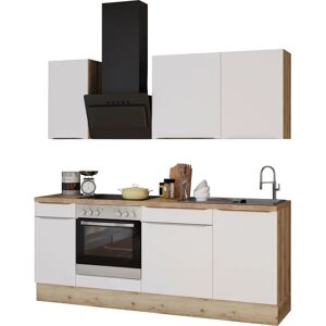 OPTIFIT Aken Küchenzeile - Weiß, 210cm, 60cm, Komplettküchen-Set OPTIFIT Aken Küchenzeile - Weiß, 210cm, 60cm, Komplettküchen-Set
