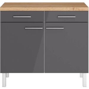 OPTIFIT Unterschrank - 100 x 90 x 60 cm - Schwarz & Wildeiche OPTIFIT Unterschrank - 100 x 90 x 60 cm - Schwarz & Wildeiche