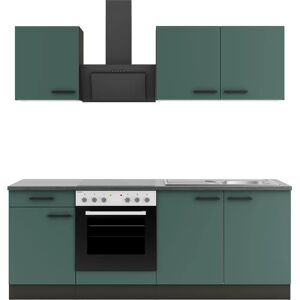 OPTIFIT Palma Küchenzeile - Komplett, Grün, 210x60cm - Küchen-Set OPTIFIT Palma Küchenzeile - Komplett, Grün, 210x60cm - Küchen-Set