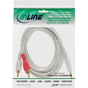 Câble audio InLine 89936W - RCA 3,5mm, 2,5m, blanc Câble audio InLine 89936W - RCA 3,5mm, 2,5m, blanc