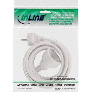 Inline Stromkabel - 5m Weiß - Schuko Verlängerung Inline Stromkabel - 5m Weiß - Schuko Verlängerung