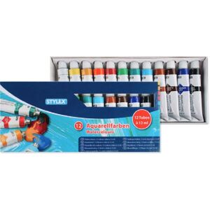 Peinture acrylique à base d'eau Stylex 28650 - Multicolore - Ensemble de 12 tubes de 12 ml Peinture acrylique à base d'eau Stylex 28650 - Multicolore - Ensemble de 12 tubes de 12 ml