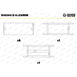 GLYCO H1049/5 0.25mm cuscinetto albero a gomiti - biella GLYCO H1049/5 0.25mm cuscinetto albero a gomiti - biella