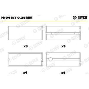 GLYCO H1048/7 0.25mm Supporto albero motore - Cuscinetto GLYCO H1048/7 0.25mm Supporto albero motore - Cuscinetto