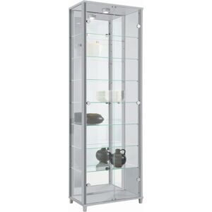 FIF MÖBEL Optima Silber Vitrine - 58cm x 172cm x 33cm - Schrank FIF MÖBEL Optima Silber Vitrine - 58cm x 172cm x 33cm - Schrank