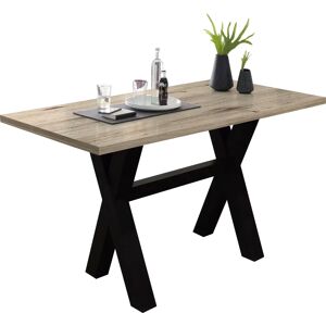 MÄUSBACHER Bartisch - X-Form, 140cm, Schwarz, Holzoptik MÄUSBACHER Bartisch - X-Form, 140cm, Schwarz, Holzoptik