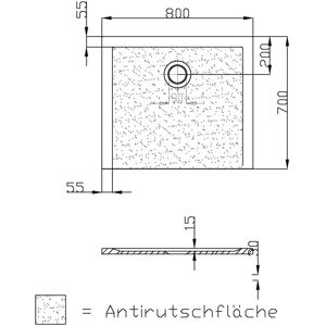 Hoesch Muna Bac de Douche Rectangulaire - Antidérapant - 80x70cm - Publicité Hoesch Muna Bac de Douche Rectangulaire - Antidérapant - 80x70cm - Publicité