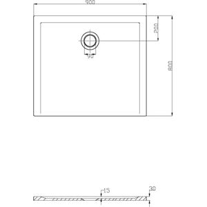 Plateau de douche rectangulaire blanc Hoesch Muna - 900x800mm - Publicité Plateau de douche rectangulaire blanc Hoesch Muna - 900x800mm - Publicité