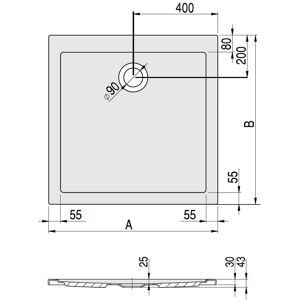 Plate-forme de Douche Samar Ultra-plate de Hoesch - 90x90 cm - Blanc - Publicité Plate-forme de Douche Samar Ultra-plate de Hoesch - 90x90 cm - Blanc - Publicité