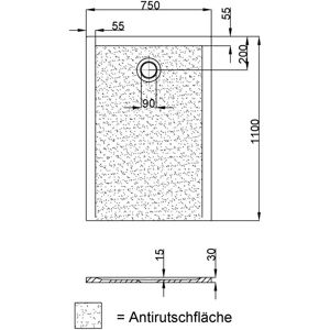 Receveur de douche rectangulaire blanc Hoesch Muna S - 110x75 cm - Antidérapant - Publicité Receveur de douche rectangulaire blanc Hoesch Muna S - 110x75 cm - Antidérapant - Publicité