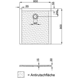 Hoesch Muna Receveur Rectangulaire - Antidérapant - 900x800mm - Publicité Hoesch Muna Receveur Rectangulaire - Antidérapant - 900x800mm - Publicité