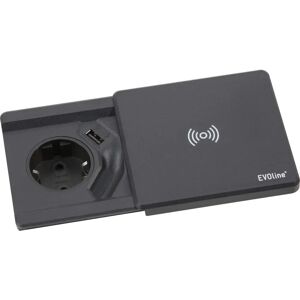 Evoline Square80 avec fonction de charge sans fil Qi - Prise avec chargement sans fil - Publicité Evoline Square80 avec fonction de charge sans fil Qi - Prise avec chargement sans fil - Publicité