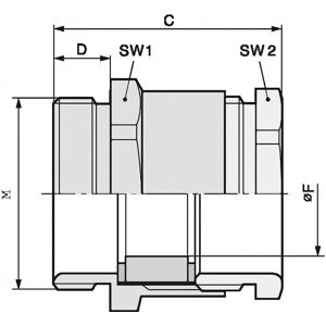LappKabel Grauweiße Kabelverschraubung - SVFK-M 50/36 - Dichtungssystem für Zwei Flachkabel LappKabel Grauweiße Kabelverschraubung - SVFK-M 50/36 - Dichtungssystem für Zwei Flachkabel
