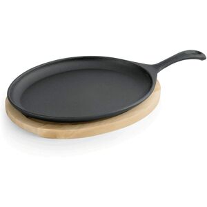 WAS Germany Ghisa 35 - Padella da Servizio con Sottopentola in Legno WAS Germany Ghisa 35 - Padella da Servizio con Sottopentola in Legno