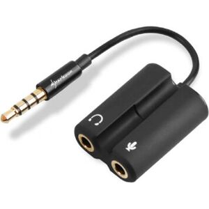 Sharkoon Compacte Audio Kabeladapter - 3.5mm TRRS naar stereo microfoon - Zwart Sharkoon Compacte Audio Kabeladapter - 3.5mm TRRS naar stereo microfoon - Zwart