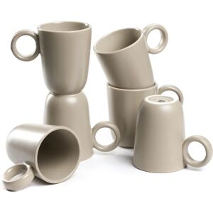 LEONARDO Roma Zestaw 6 Beżowych Kubków Ceramicznych - Zestaw Kubków LEONARDO Roma Zestaw 6 Beżowych Kubków Ceramicznych - Zestaw Kubków