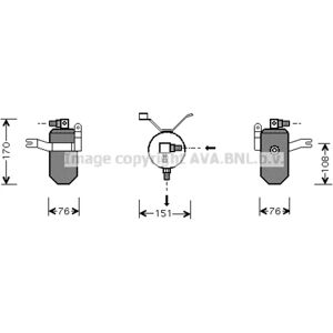 AVA COOLING CND184 - Kuivaimen suodatin ilmastointilaitteeseen AVA COOLING CND184 - Kuivaimen suodatin ilmastointilaitteeseen