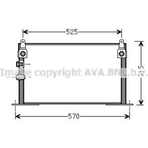 Ava Cooling Alumiininen Auton Ilmastointikondenseri - R134a - 530mm Ava Cooling Alumiininen Auton Ilmastointikondenseri - R134a - 530mm