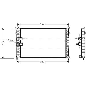 AVA COOLING PEA2177 Radiator - Moottorin Jäähdytysosa AVA COOLING PEA2177 Radiator - Moottorin Jäähdytysosa