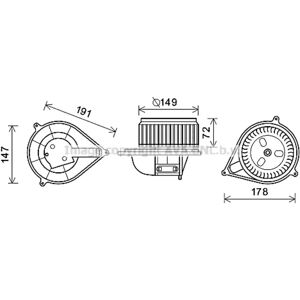 AVA COOLING Elektrische Motor - Ventilator - 149mm Diameter AVA COOLING Elektrische Motor - Ventilator - 149mm Diameter