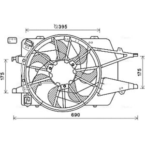 AVA COOLING FD7577 Tuuletin - 395mm, 12V, 4-nap, 7 lapaa AVA COOLING FD7577 Tuuletin - 395mm, 12V, 4-nap, 7 lapaa