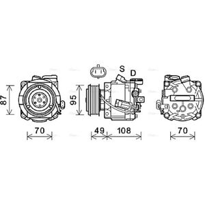 Compresseur AVA QUALITY COOLING - QS90 - R134a - 86cc - 95mm poulie - Chevrolet Aveo - Publicité Compresseur AVA QUALITY COOLING - QS90 - R134a - 86cc - 95mm poulie - Chevrolet Aveo - Publicité