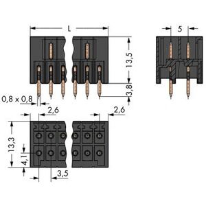 Wago 713-1410 Terminal Block - 20-Pole Black Wago 713-1410 Terminal Block - 20-Pole Black