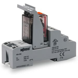 WAGO 858-508 Module relé - 230V AC, 4 omschakelcontacten, Montagesysteem TS 35 WAGO 858-508 Module relé - 230V AC, 4 omschakelcontacten, Montagesysteem TS 35