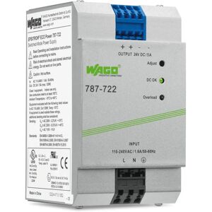 Wago 787-722 Strømforsyning - 120 W, Grå Wago 787-722 Strømforsyning - 120 W, Grå