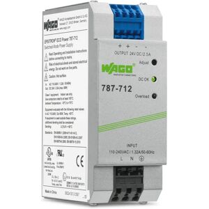 WAGO 787-712 Power Supply - 24V, 60W, Grey WAGO 787-712 Power Supply - 24V, 60W, Grey