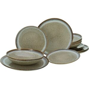 Juego de 12 platos Beige Stone Town de Creatable - Forma Orgánica Juego de 12 platos Beige Stone Town de Creatable - Forma Orgánica