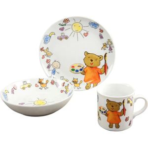 Creatable Teddy Kindergeschirr-Set - Bunt, 3-tlg., Porzellan, Made in Europe Creatable Teddy Kindergeschirr-Set - Bunt, 3-tlg., Porzellan, Made in Europe