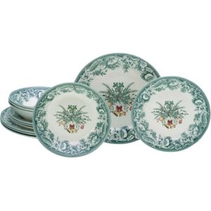 CreaTable, 12-tlg. Dinnerware Set - Christmas Green - Festive Tableware CreaTable, 12-tlg. Dinnerware Set - Christmas Green - Festive Tableware