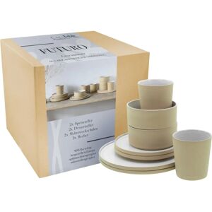 Creatable Futuro Beiges Geschirr-Set für 2 - Geschirrset Creatable Futuro Beiges Geschirr-Set für 2 - Geschirrset