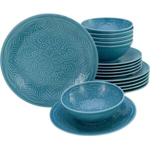 CREATABLE Orient Mandala Blue 18-piece Porcelain Dish Set CREATABLE Orient Mandala Blue 18-piece Porcelain Dish Set