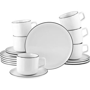 CreaTable Collection Chef Ligne Noire Service à Café en Porcelaine - Service à Café 18 pièces - Publicité CreaTable Collection Chef Ligne Noire Service à Café en Porcelaine - Service à Café 18 pièces - Publicité