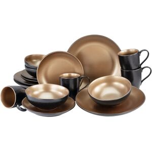 CreaTable Glamour Gold Dinnerware Set - 16 Pieces for 4 Persons CreaTable Glamour Gold Dinnerware Set - 16 Pieces for 4 Persons