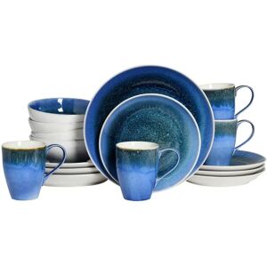 CreaTable Caldera Ensemble de Vaisselle 16 Pièces - Bleu - Publicité CreaTable Caldera Ensemble de Vaisselle 16 Pièces - Bleu - Publicité