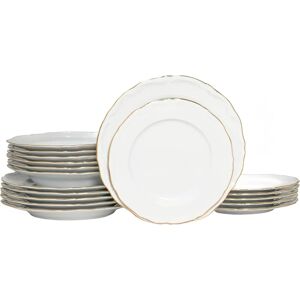 CreaTable Maria Theresia 18-Piece Porcelain Dinner Set Gold CreaTable Maria Theresia 18-Piece Porcelain Dinner Set Gold
