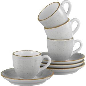 CreaTable Vintage Nature Stein Espresso-Set - Porselein 8-delig CreaTable Vintage Nature Stein Espresso-Set - Porselein 8-delig