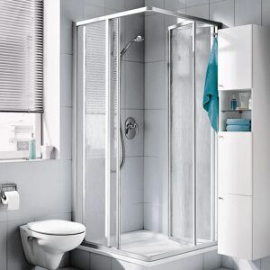 Kermi Nova 2000 Hoekinrichting - 90x185cm, Zilverkleurig mat Kermi Nova 2000 Hoekinrichting - 90x185cm, Zilverkleurig mat