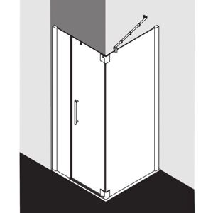 Porte de douche en verre de sécurité en aluminium anodisé PX1FL - Kermi - Publicité Porte de douche en verre de sécurité en aluminium anodisé PX1FL - Kermi - Publicité