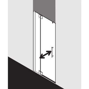 Porte de Douche en Verre de Sécurité Aluminium Éloxé Kermi PX1TL - Publicité Porte de Douche en Verre de Sécurité Aluminium Éloxé Kermi PX1TL - Publicité