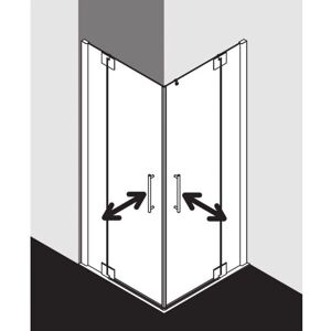 Kermi Marque Modèle - Porte de douche d'angle en 2 pièces - Largeur réglable - Qualité allemande - Publicité Kermi Marque Modèle - Porte de douche d'angle en 2 pièces - Largeur réglable - Qualité allemande - Publicité