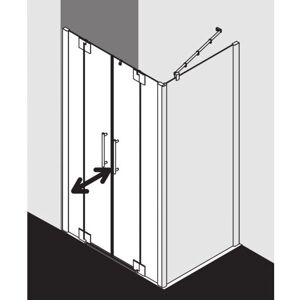 Porte battante Pasa XP avec panneaux fixes - Porte de douche - Publicité Porte battante Pasa XP avec panneaux fixes - Porte de douche - Publicité