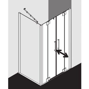 Porte de douche en verre argenté Kermi - Hauteur 2000mm, Largeur 1150-1210mm - Publicité Porte de douche en verre argenté Kermi - Hauteur 2000mm, Largeur 1150-1210mm - Publicité