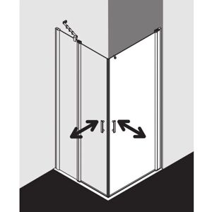 Kermi Diga Angle d'entrée demi-partie avec porte battante Verre clair argent brillant - Paroi de douche - Publicité Kermi Diga Angle d'entrée demi-partie avec porte battante Verre clair argent brillant - Paroi de douche - Publicité