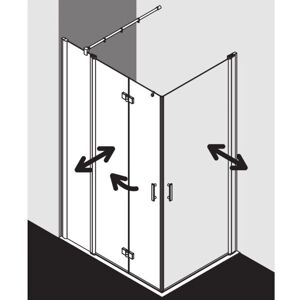 Paroi de Douche Kermi Diga - Charnière, Argent, Verre de Sécurité - Publicité Paroi de Douche Kermi Diga - Charnière, Argent, Verre de Sécurité - Publicité