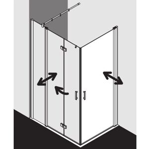 Kermi Diga Demi-porte d'angle avec Porte battante - Enclos de Douche - Publicité Kermi Diga Demi-porte d'angle avec Porte battante - Enclos de Douche - Publicité